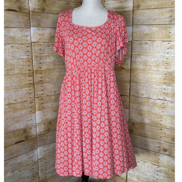 TORRID SUPER SOFT JERSEY KNIT FIT & FLARE FLORAL STRETCH FLUTTER SLEEVE DRESS 2X - Picture 1 of 3